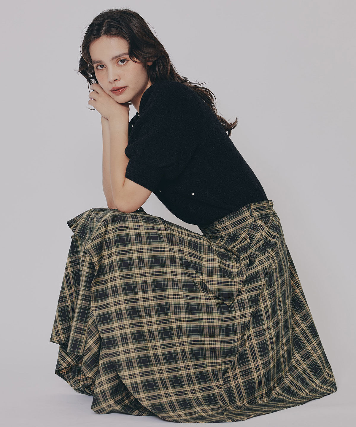 REDYAZEL「ビジューパフスリーブニットトップス」|ニット・セーター|