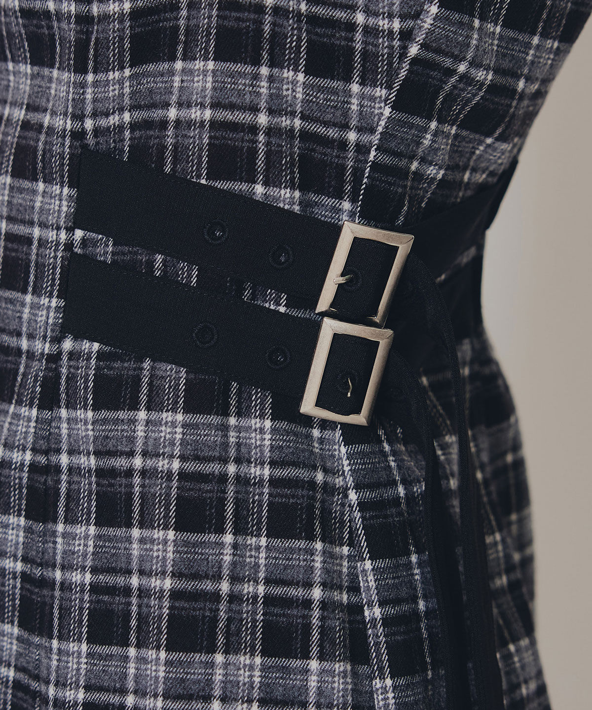 REDYAZEL「チェックショートジャケット&times;Wベルトワンピースセットアップ」|ワンピース|