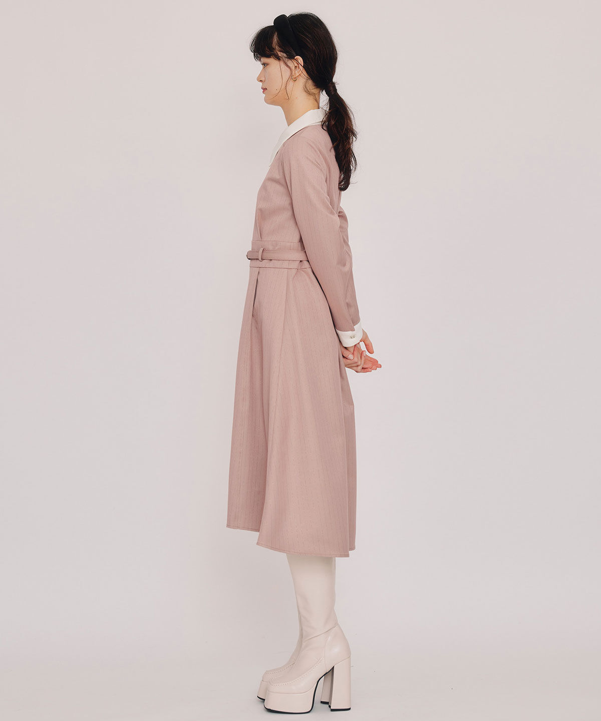 REDYAZEL「フロントZIPストライプロングワンピース」|ワンピース|