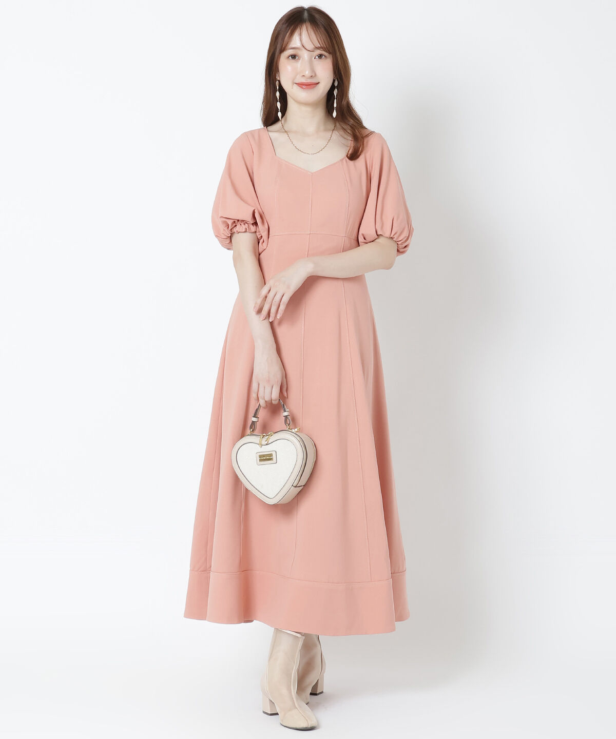 WILLSELECTION「配色ステッチボリューム袖ワンピース」|ワンピース|