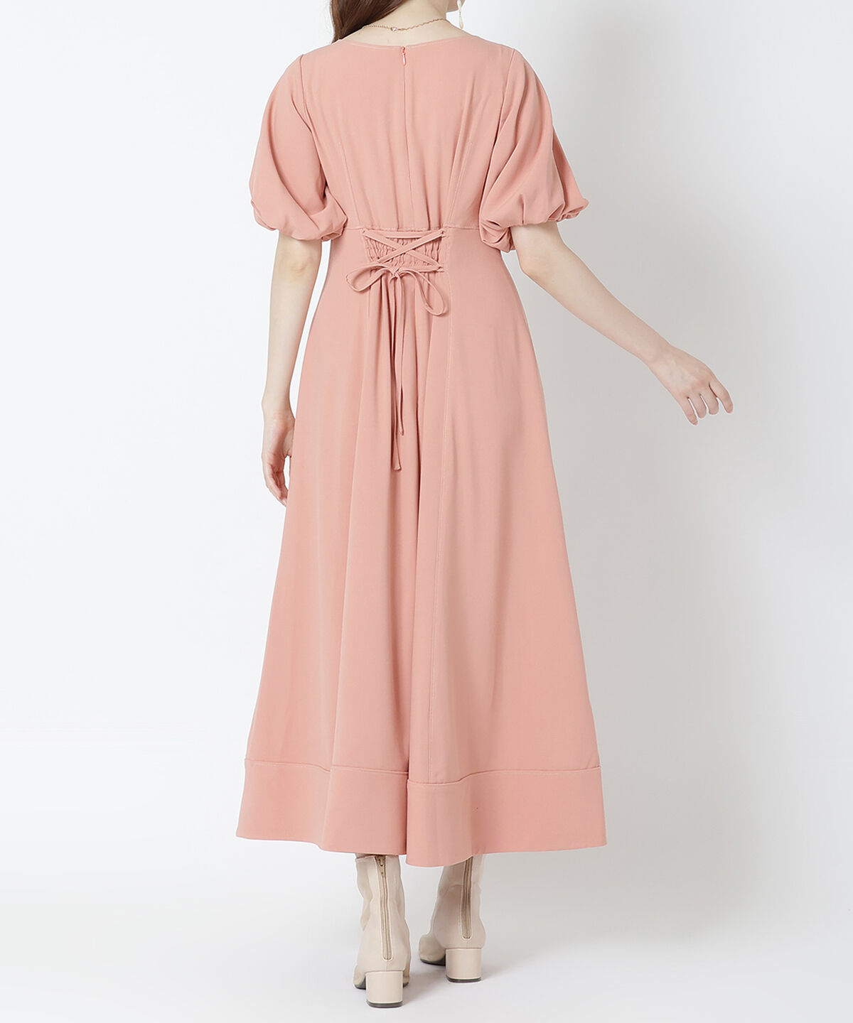 WILLSELECTION「配色ステッチボリューム袖ワンピース」|ワンピース|