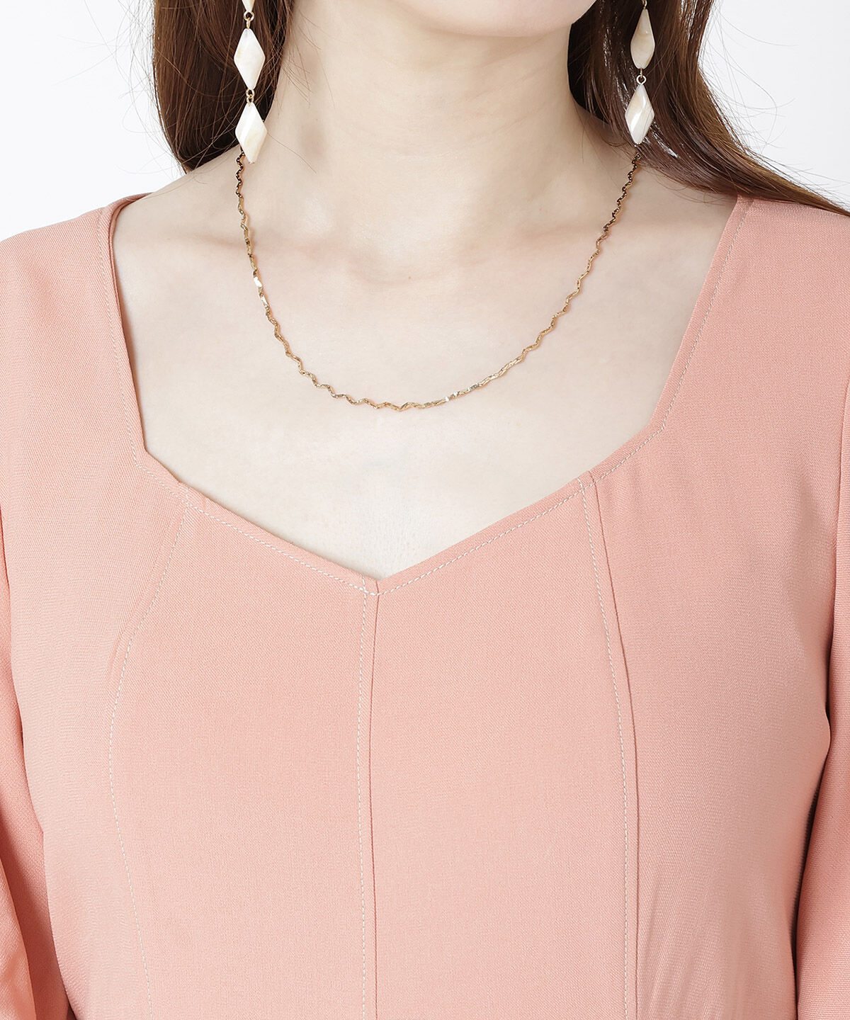 WILLSELECTION「配色ステッチボリューム袖ワンピース」|ワンピース|