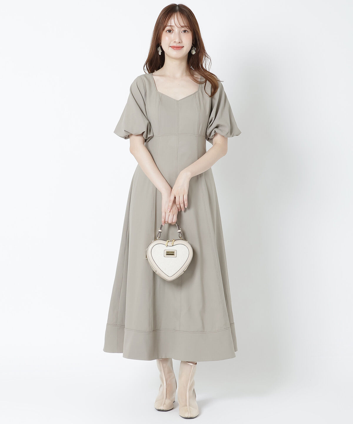 WILLSELECTION「配色ステッチボリューム袖ワンピース」|ワンピース|ミント