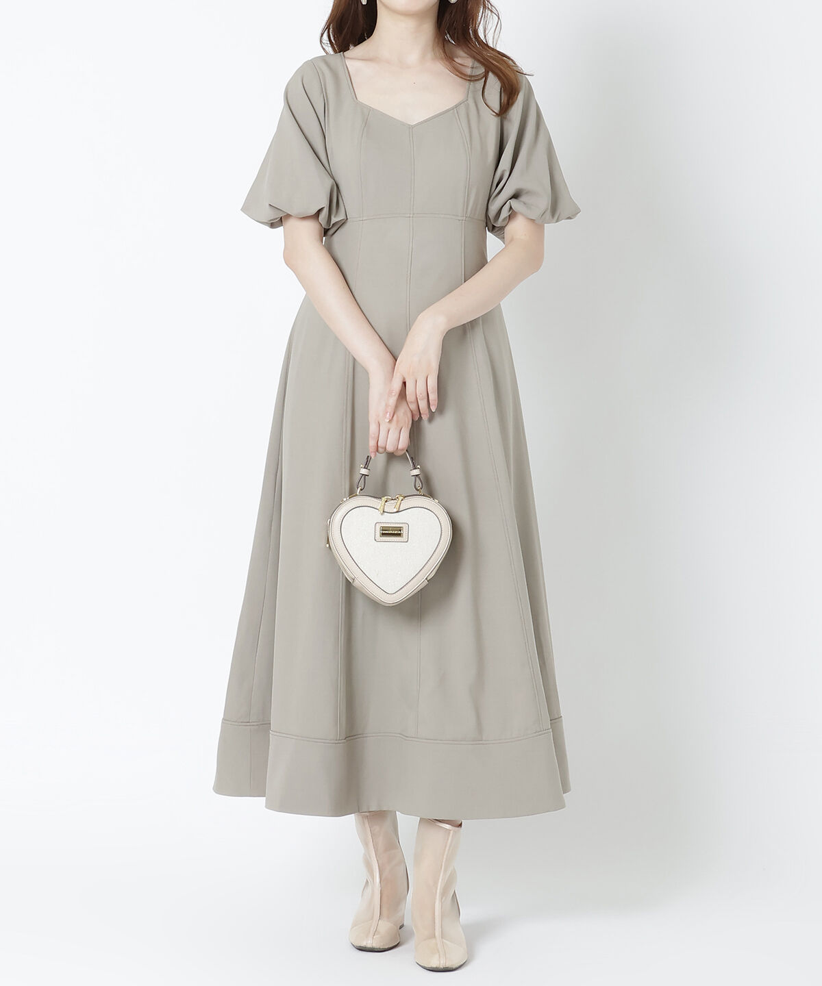 WILLSELECTION「配色ステッチボリューム袖ワンピース」|ワンピース|