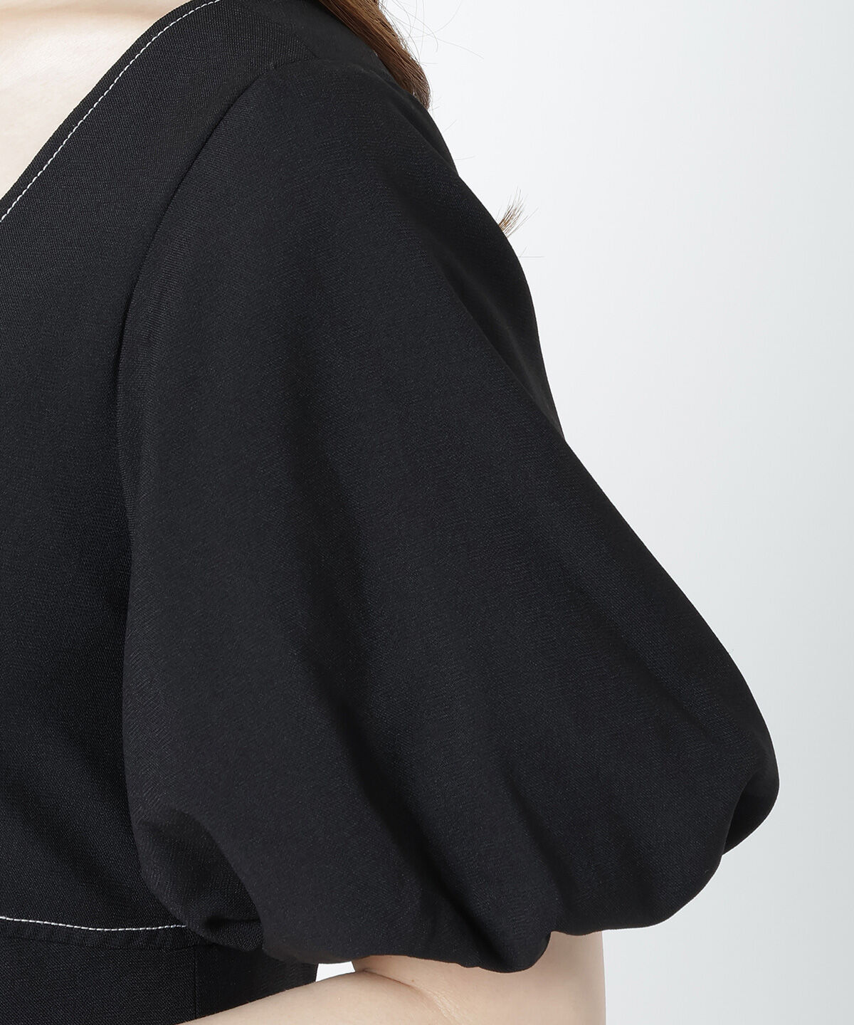 WILLSELECTION「配色ステッチボリューム袖ワンピース」|ワンピース|