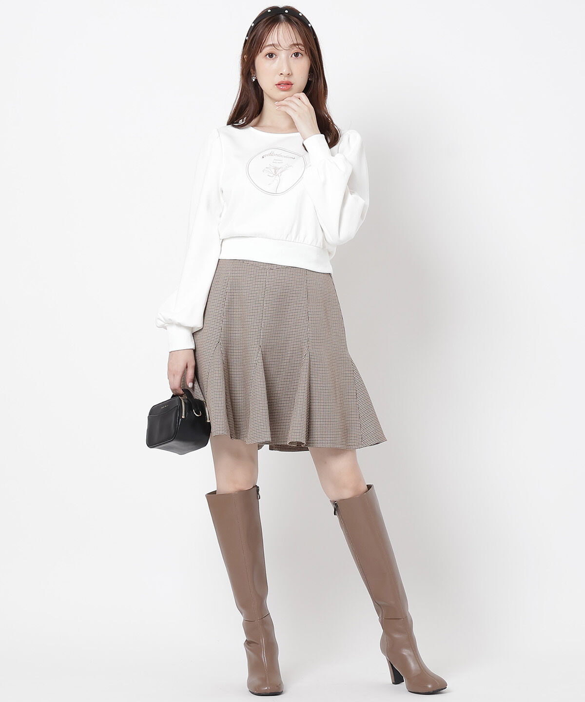 WILLSELECTION「グレンチェックフレアスカート」|フレア|