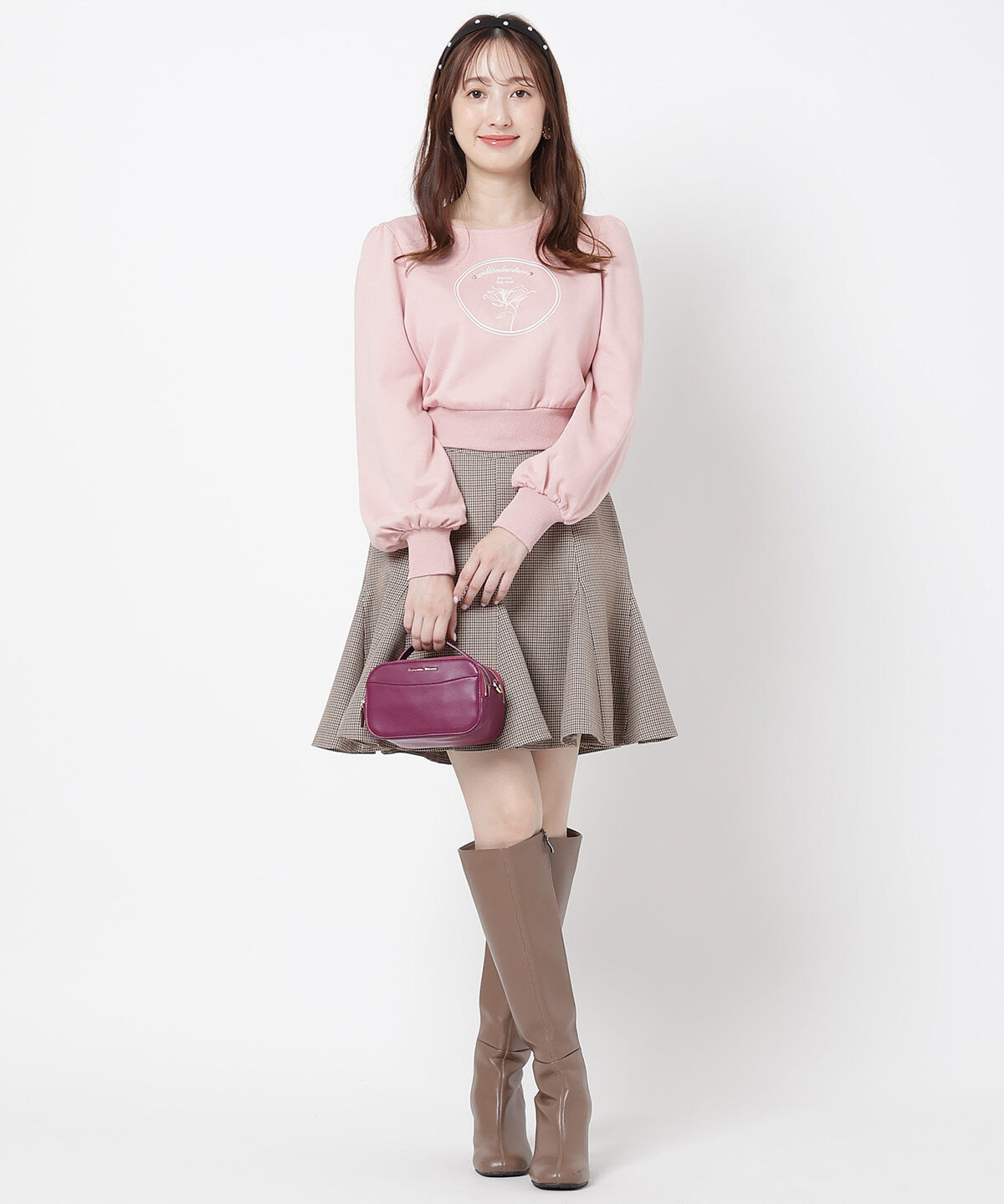 WILLSELECTION「グレンチェックフレアスカート」|フレア|