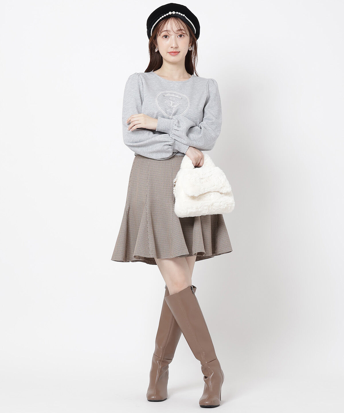 WILLSELECTION「グレンチェックフレアスカート」|フレア|