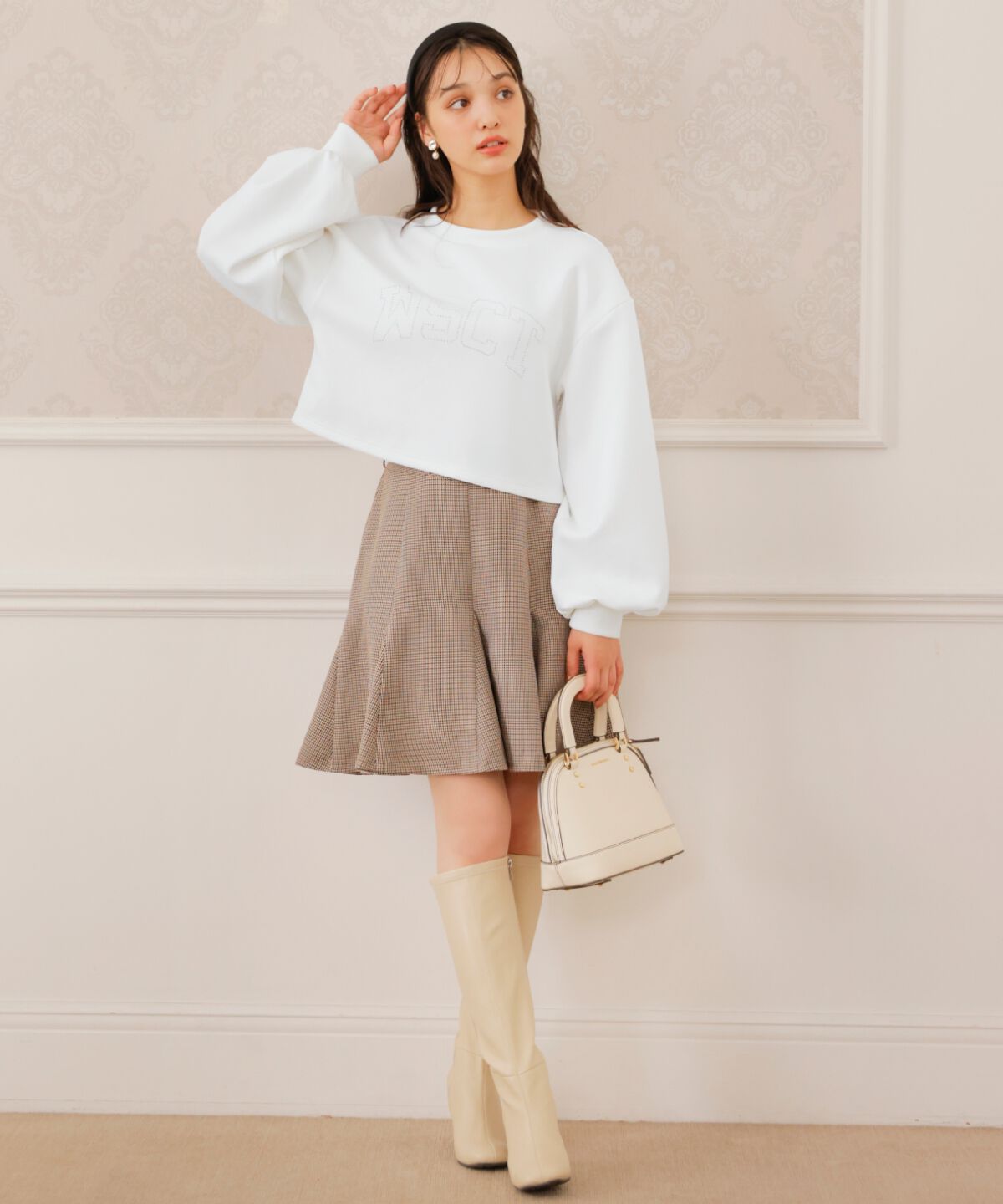 WILLSELECTION「グレンチェックフレアスカート」|フレア|