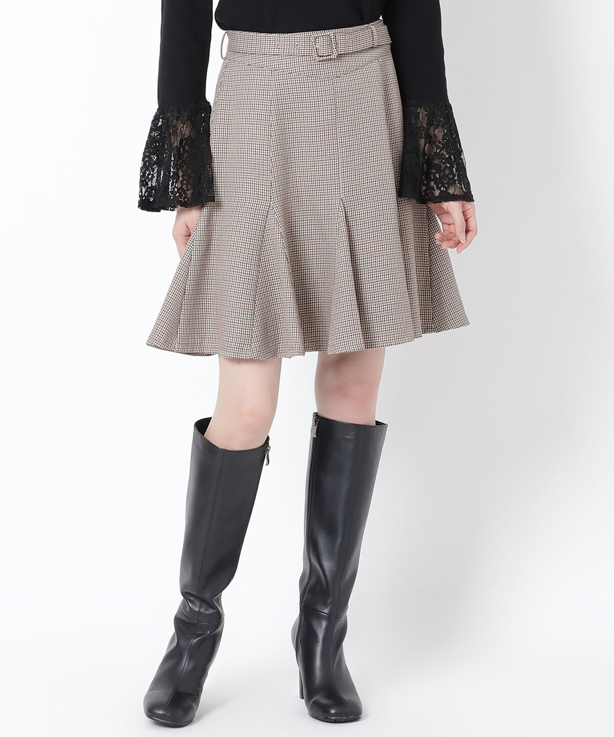 WILLSELECTION「グレンチェックフレアスカート」|フレア|