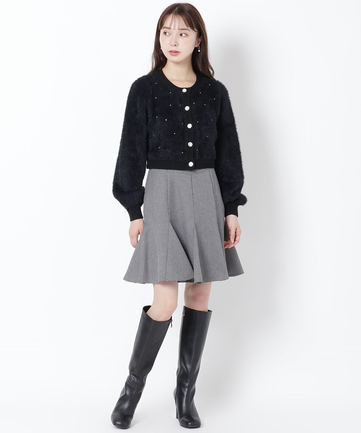 WILLSELECTION「グレンチェックフレアスカート」|フレア|