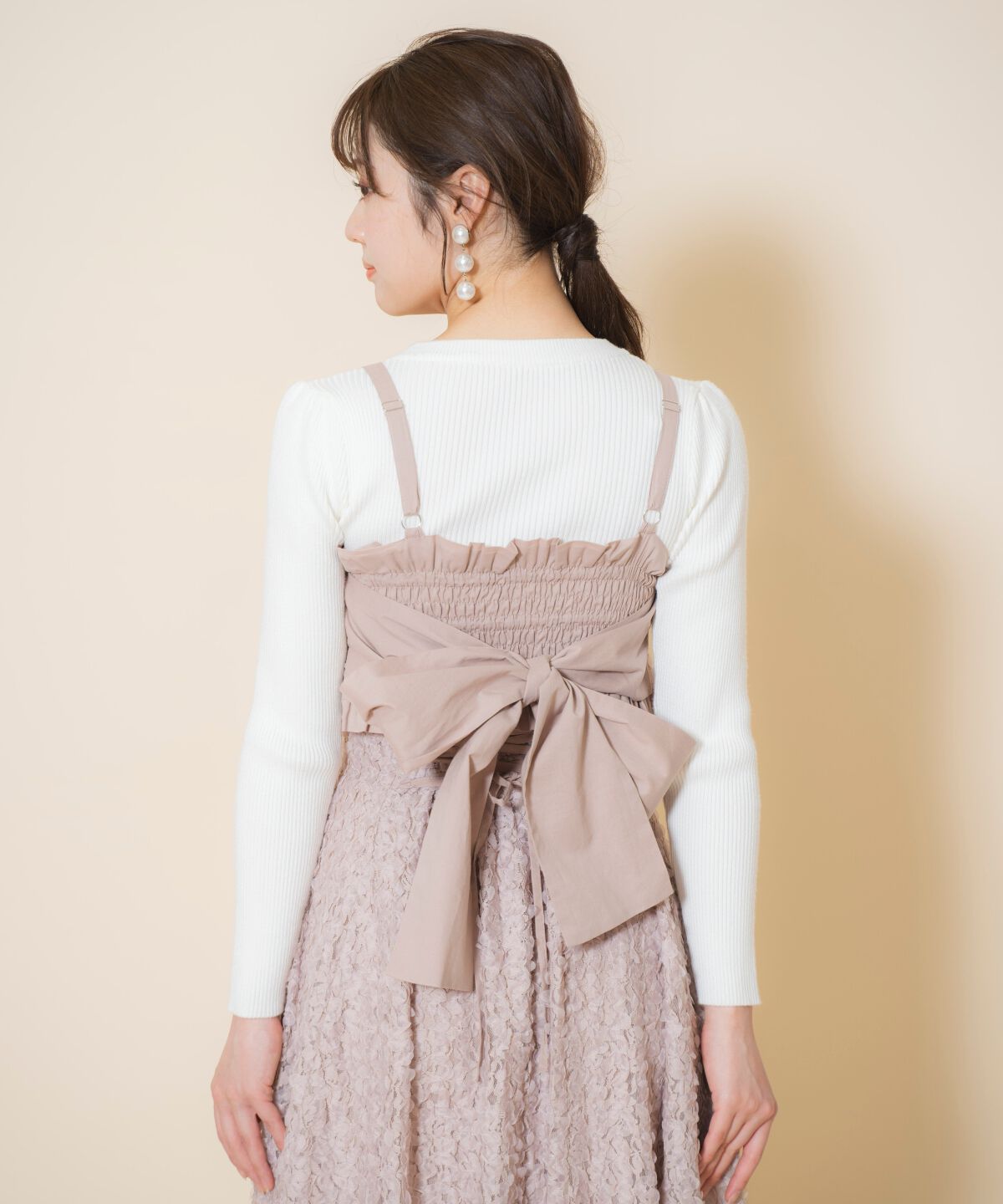 WILLSELECTION「フラワーチュールビスチェ付きニット」|ニット・セーター|