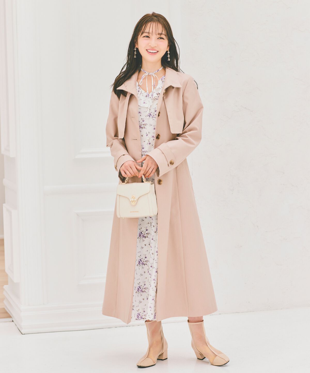 WILLSELECTION「スタンドカラーシングルトレンチコート」|トレンチコート|ベージュ