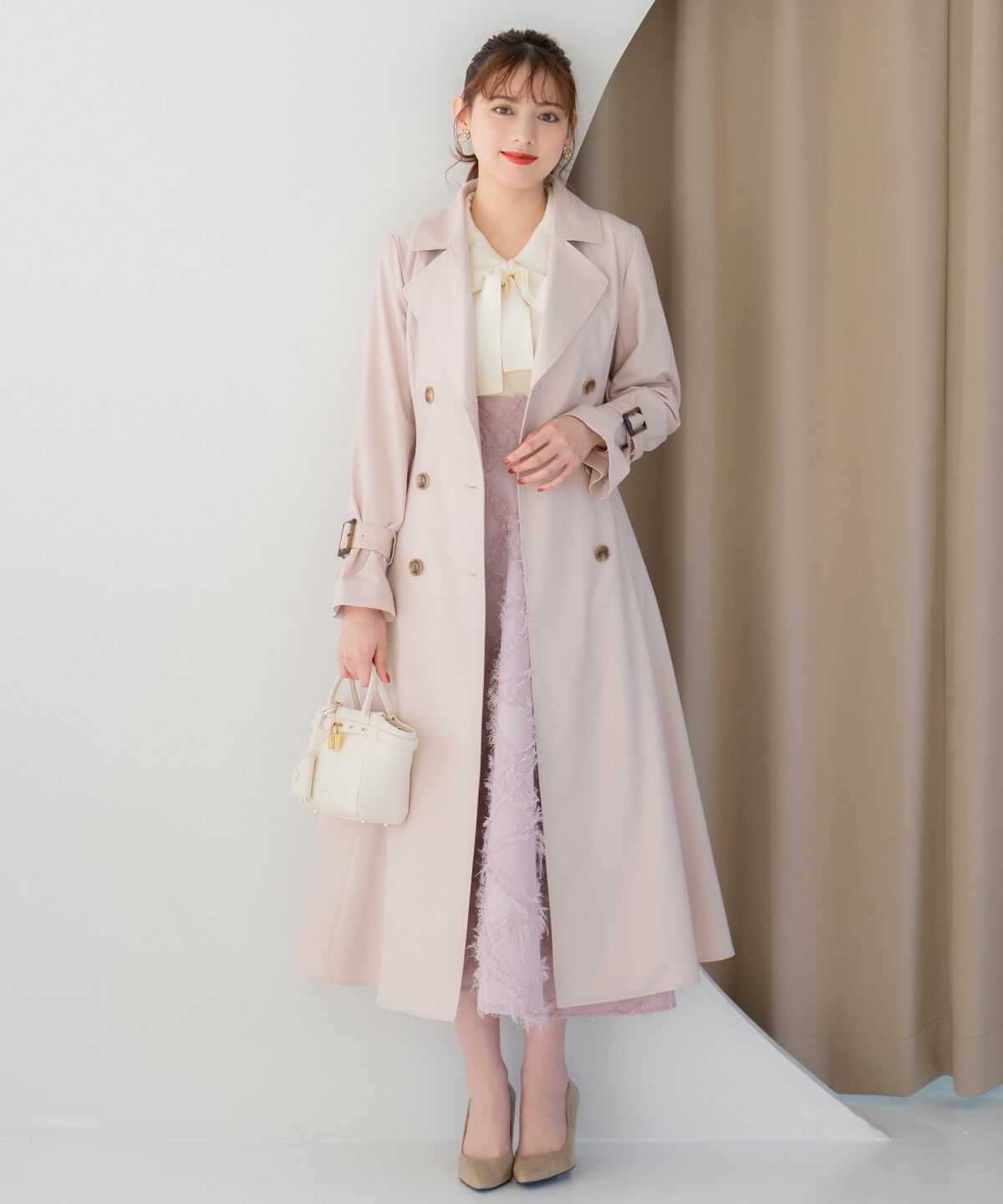 WILLSELECTION「Wボタンスプリングコート」|トレンチコート|