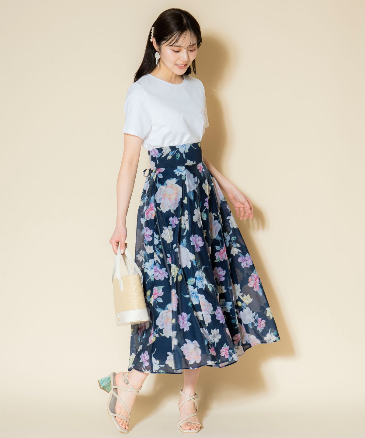 WILLSELECTION「マルチフラワーフレアスカート」|フレア|