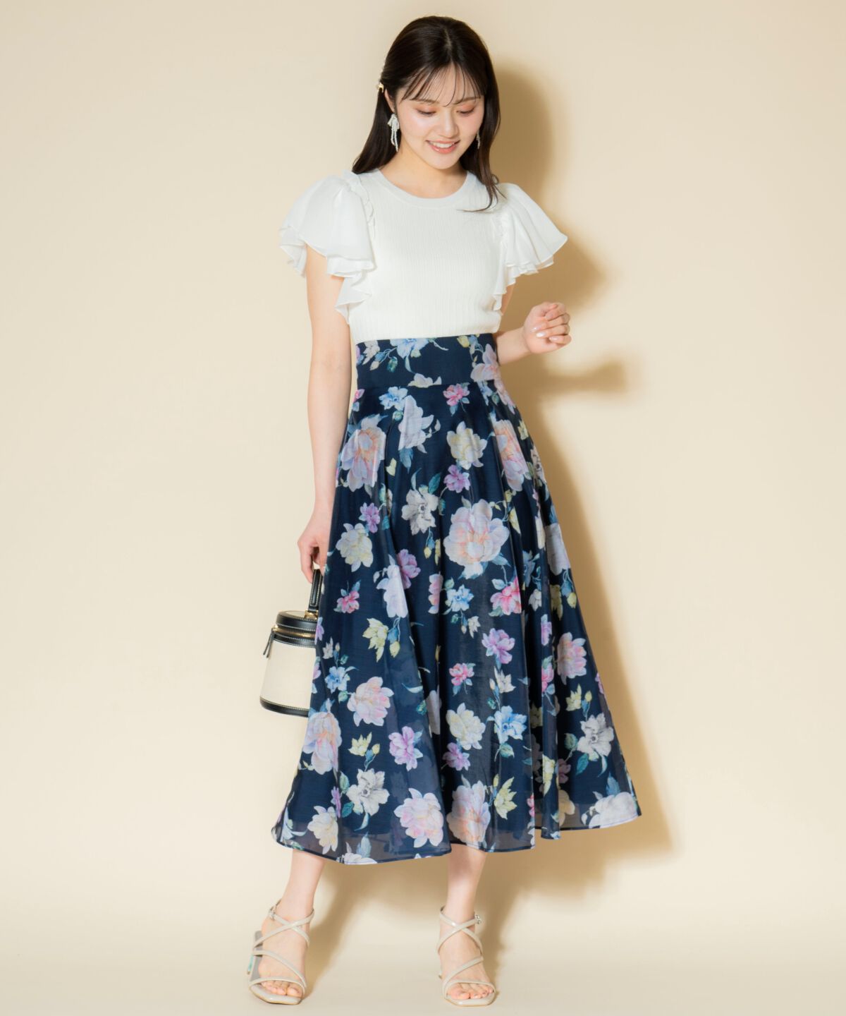 WILLSELECTION「マルチフラワーフレアスカート」|フレア|
