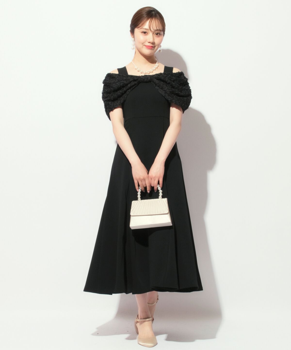 WILLSELECTION「リボンオフショルドレス」|ドレス|