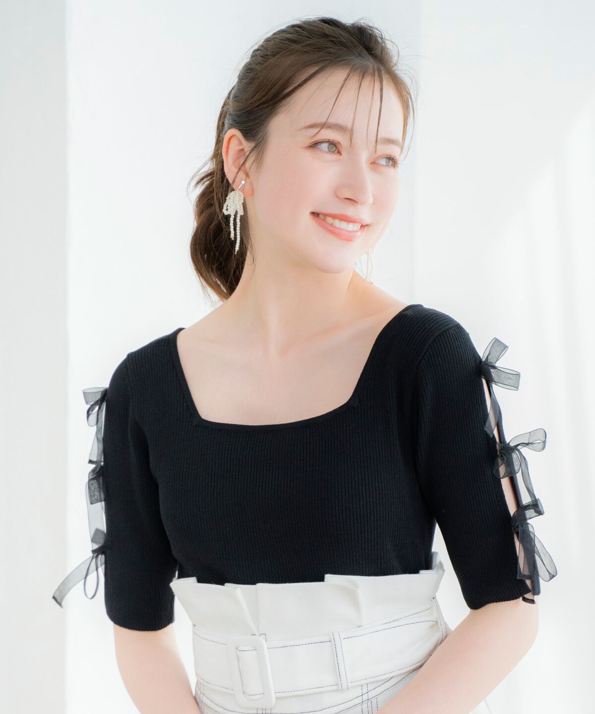 WILLSELECTION「袖リボンニットプルオーバー」|ニット・セーター|