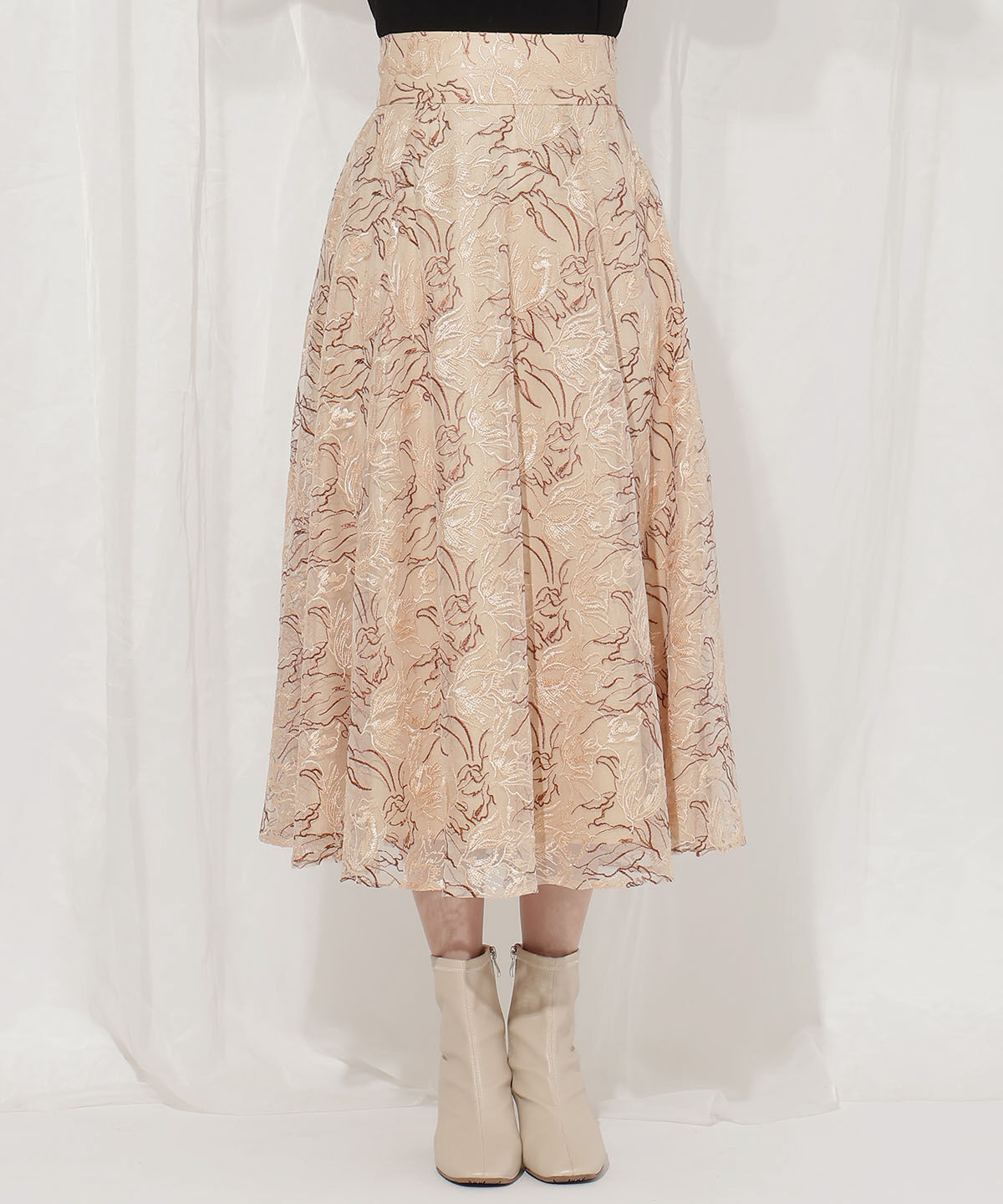 WILLSELECTION「チュールエンブロイダリーフレアスカート」|フレア|