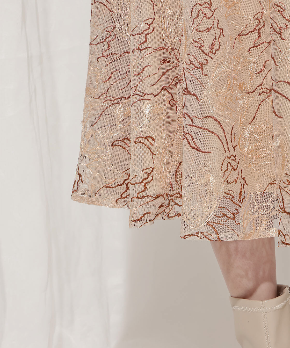 WILLSELECTION「チュールエンブロイダリーフレアスカート」|フレア|