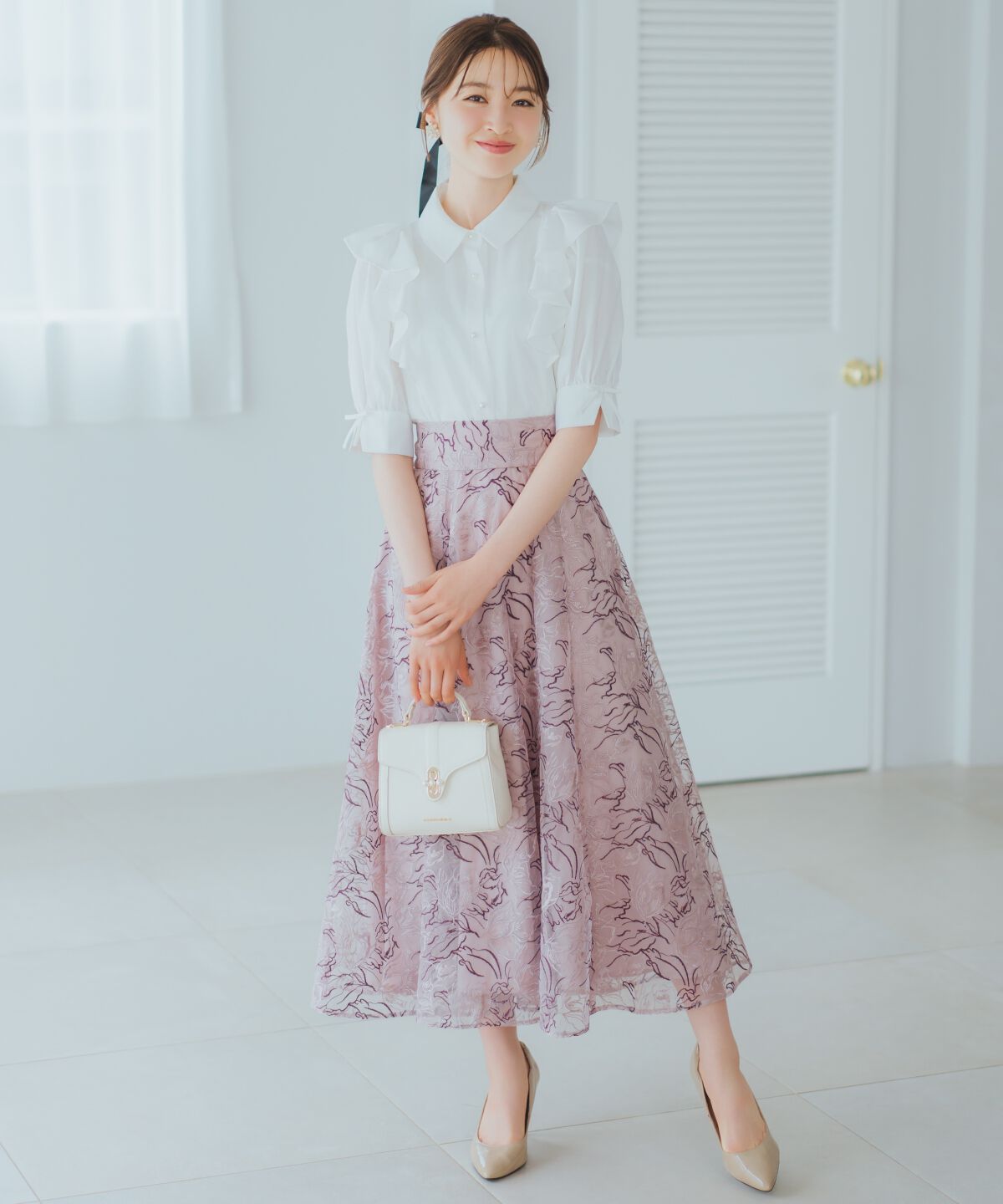 WILLSELECTION「チュールエンブロイダリーフレアスカート」|フレア|