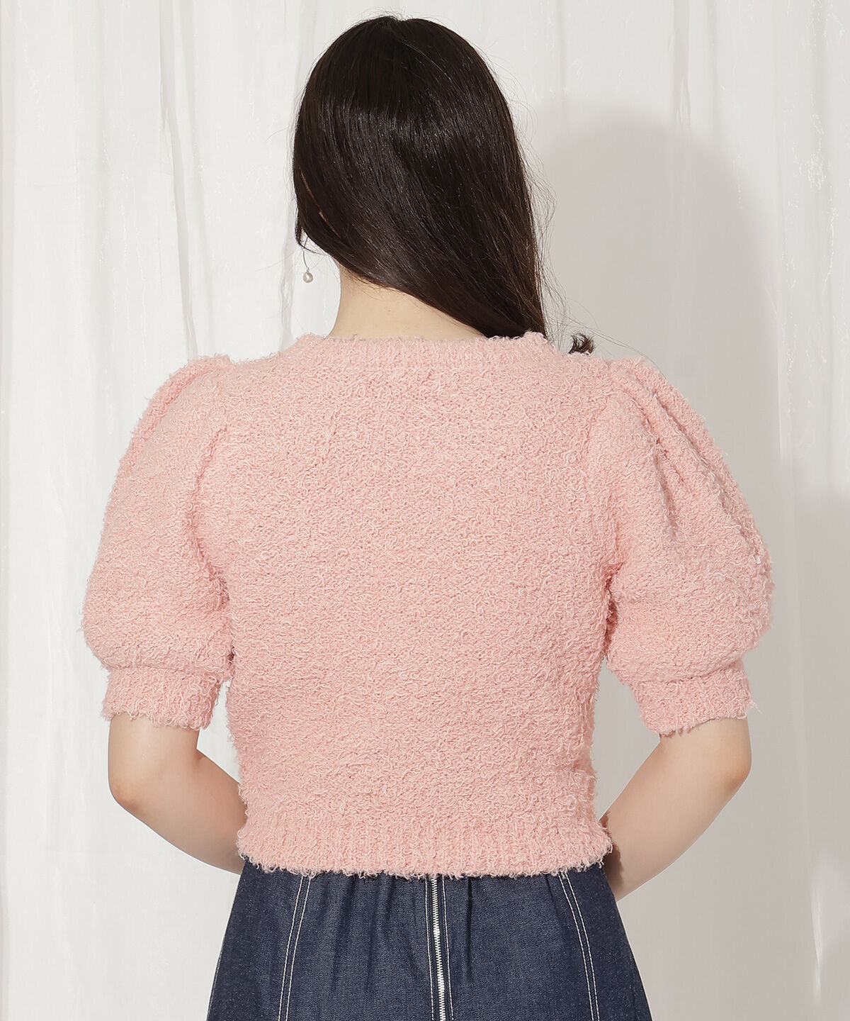 WILLSELECTION「リボンブローチ付きテディヤーンニット」|ニット・セーター|