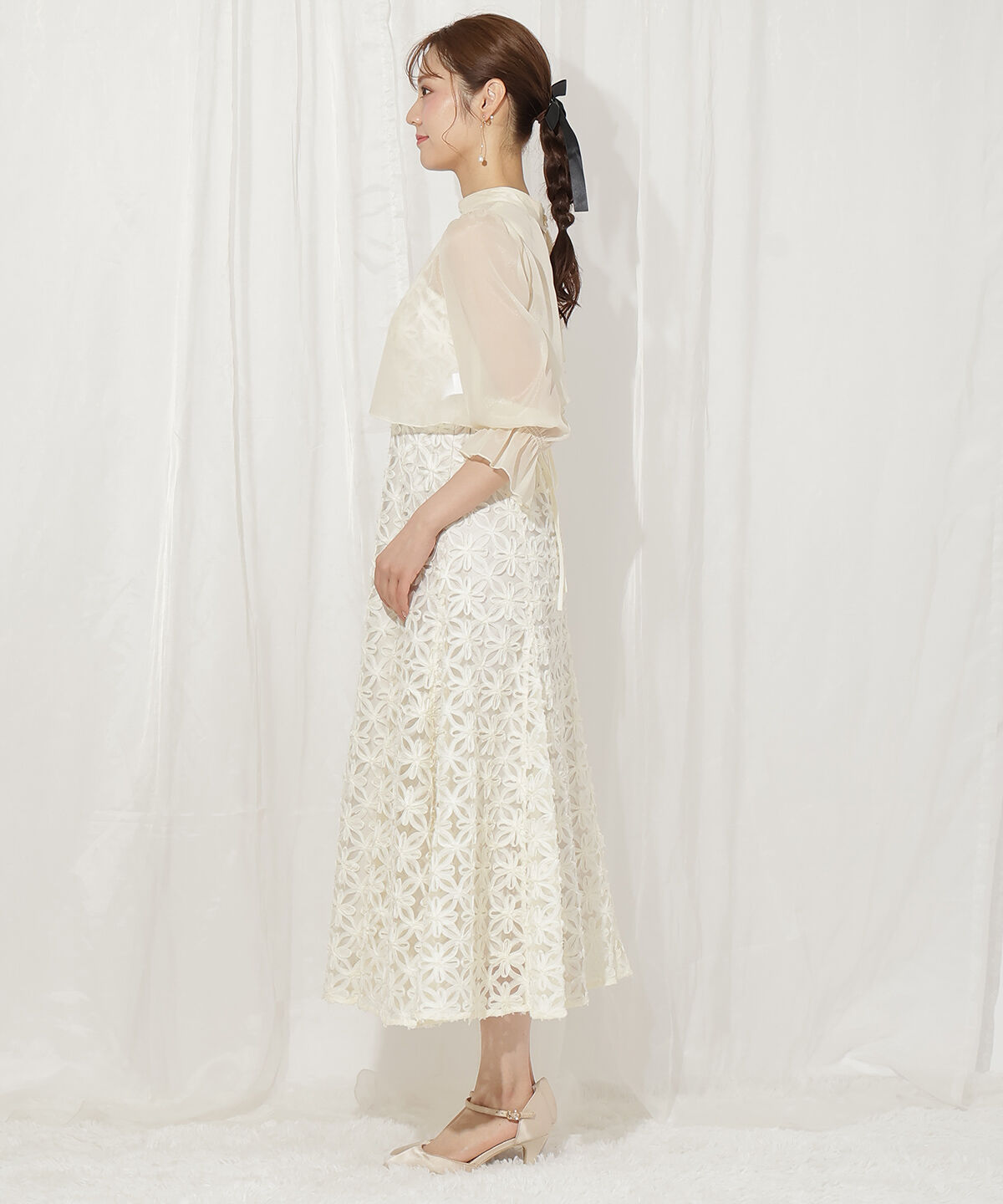 WILLSELECTION「ブラウス&times;フラワーレースドレス」|ドレス|