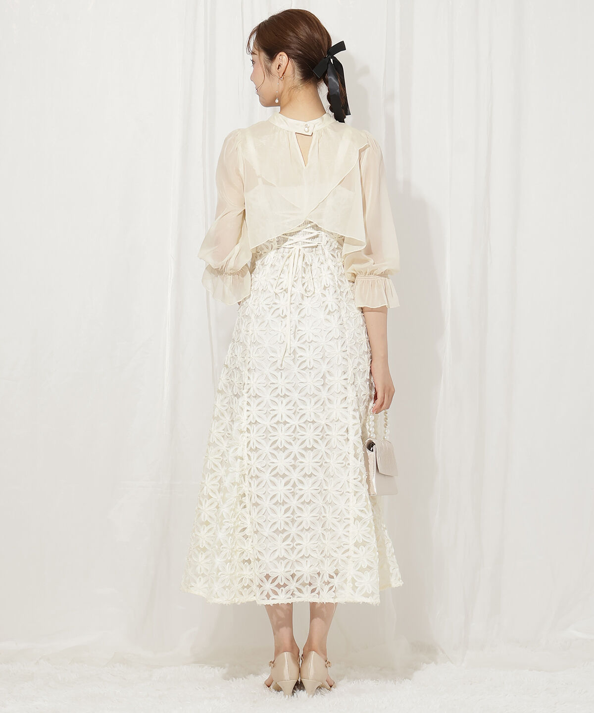 WILLSELECTION「ブラウス&times;フラワーレースドレス」|ドレス|