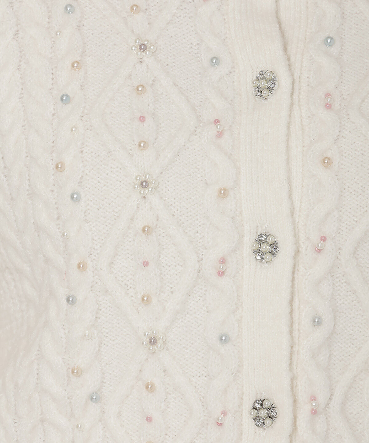 WILLSELECTION「パール付きケーブルカーディガン」|カーディガン|