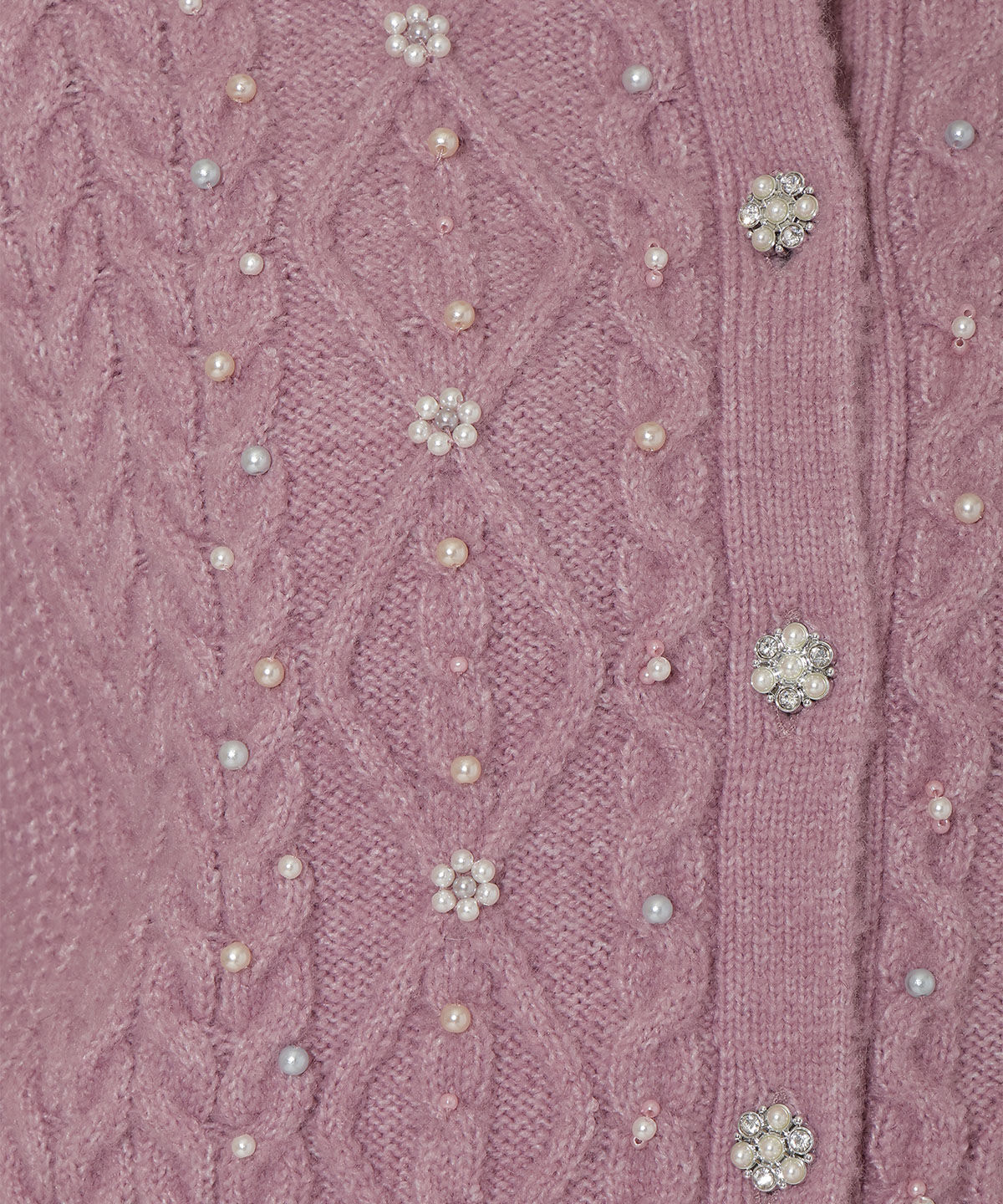 WILLSELECTION「パール付きケーブルカーディガン」|カーディガン|