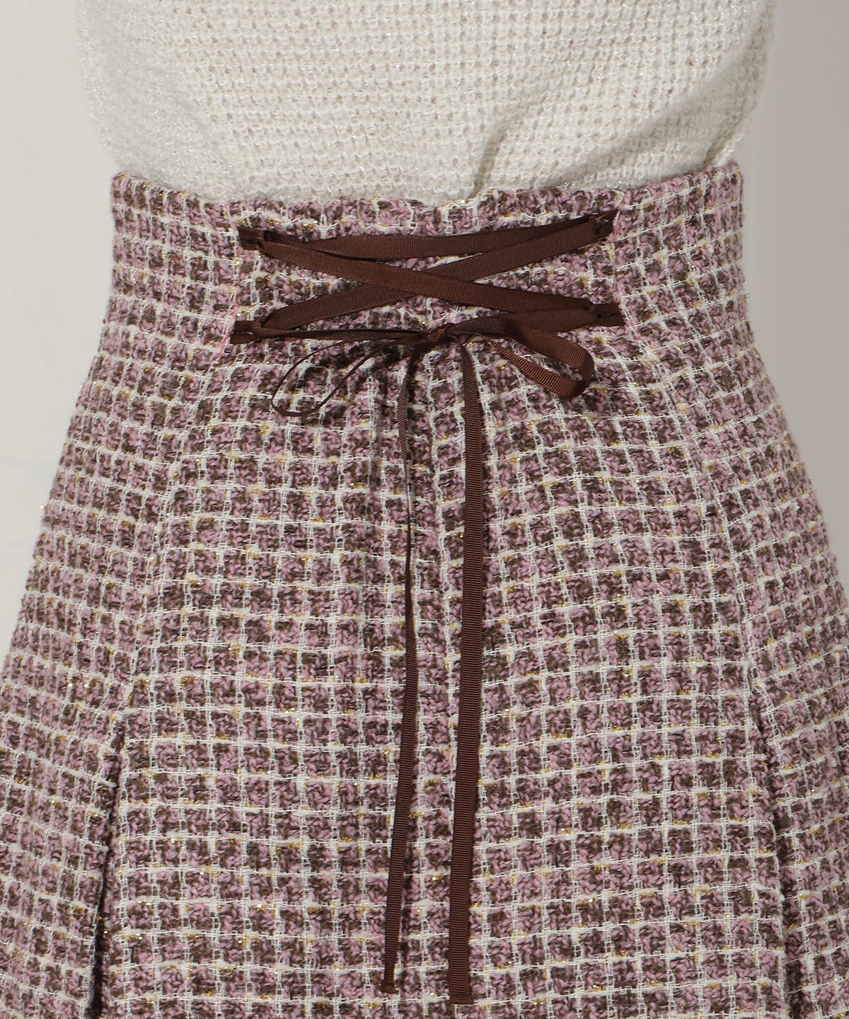 WILLSELECTION「ラメツイードミニスカート」|フレア|