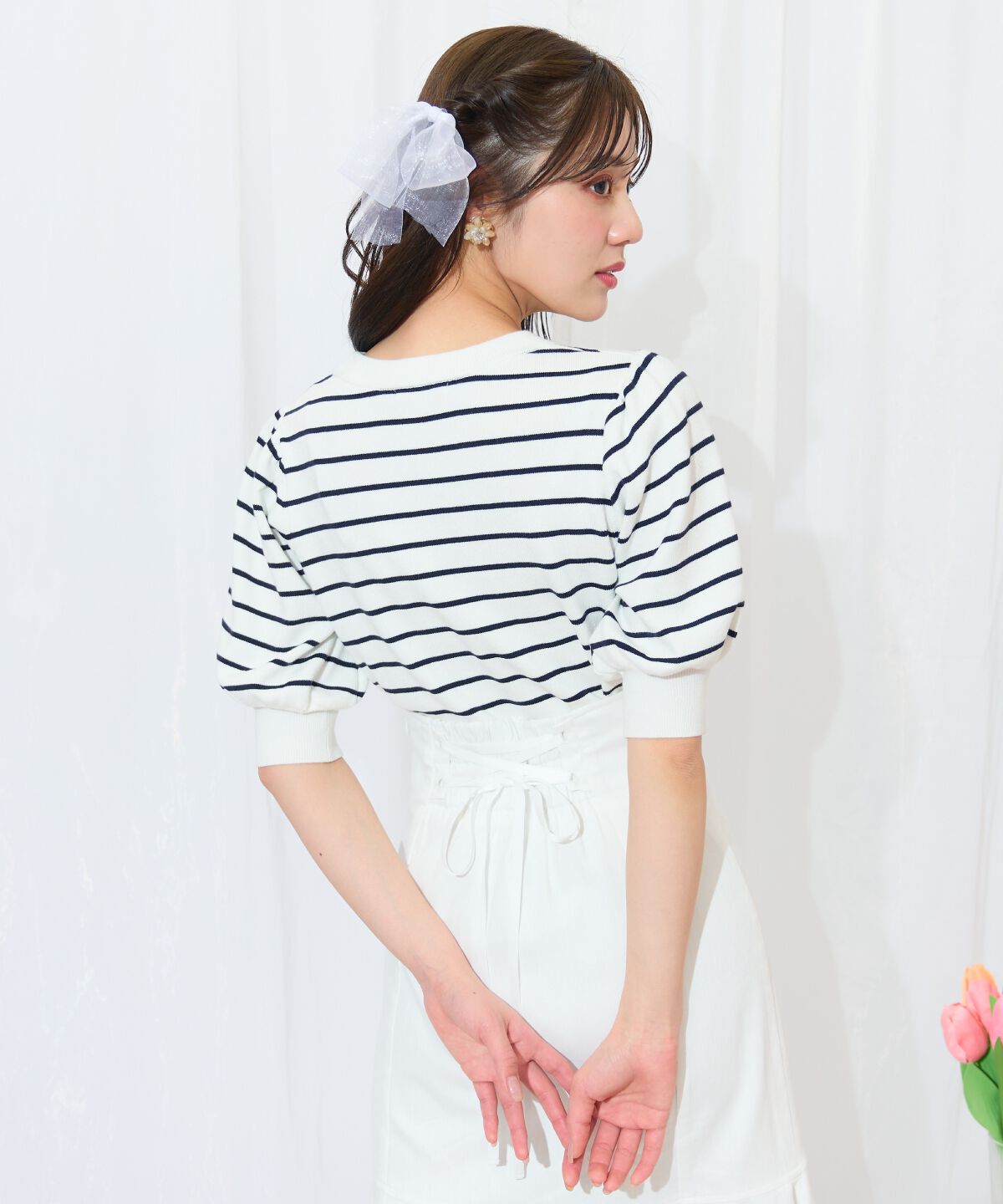 WILLSELECTION「ビジュー＆リボンパーツニットプルオーバー」|ニット・セーター|