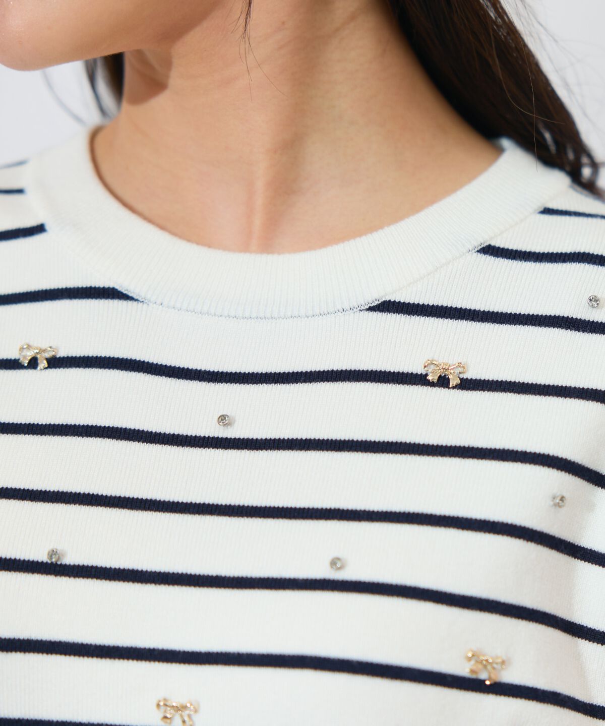 WILLSELECTION「ビジュー＆リボンパーツニットプルオーバー」|ニット・セーター|