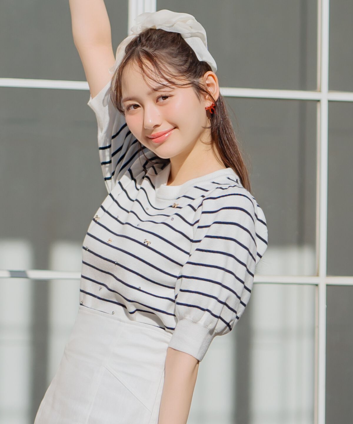 WILLSELECTION「ビジュー＆リボンパーツニットプルオーバー」|ニット・セーター|