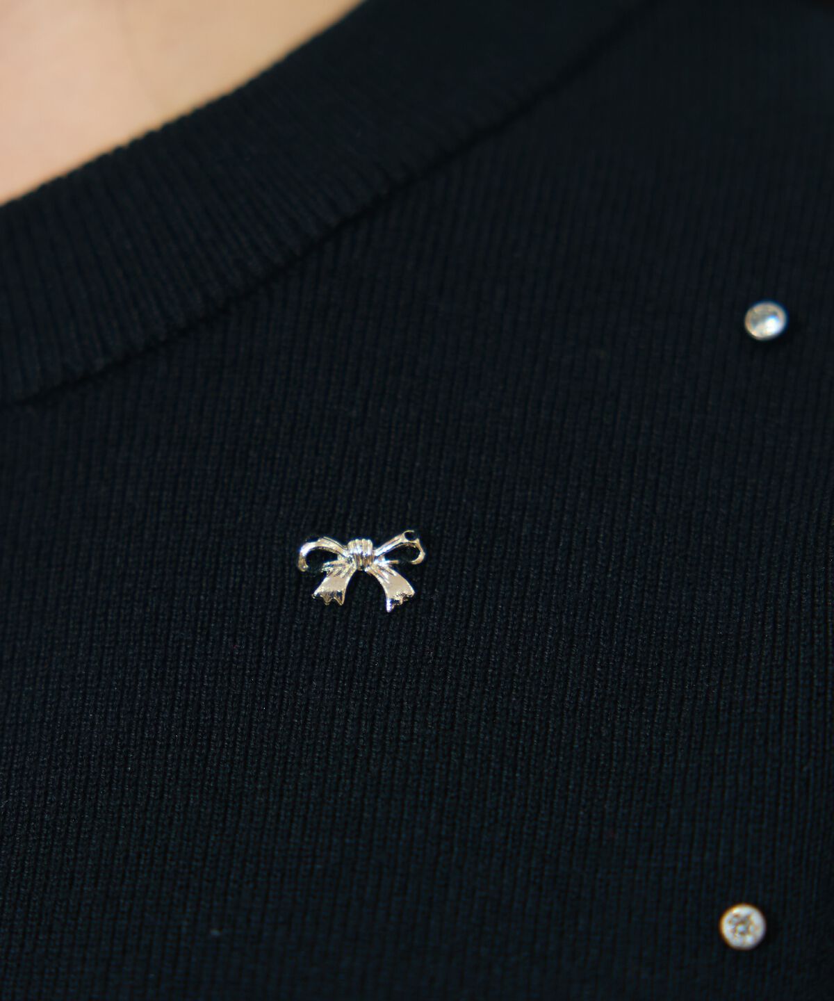 WILLSELECTION「ビジュー＆リボンパーツニットプルオーバー」|ニット・セーター|