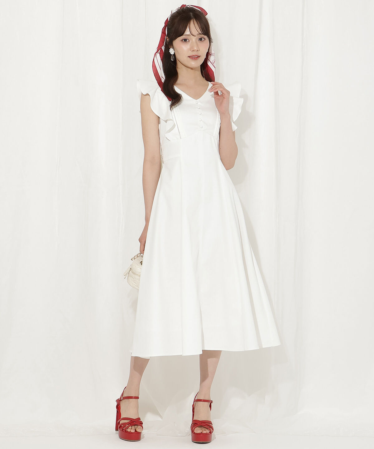 WILLSELECTION「バックリボンラッフルスリーブワンピース」|ワンピース|