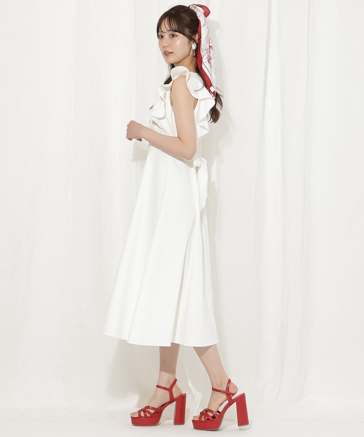 WILLSELECTION「バックリボンラッフルスリーブワンピース」|ワンピース|