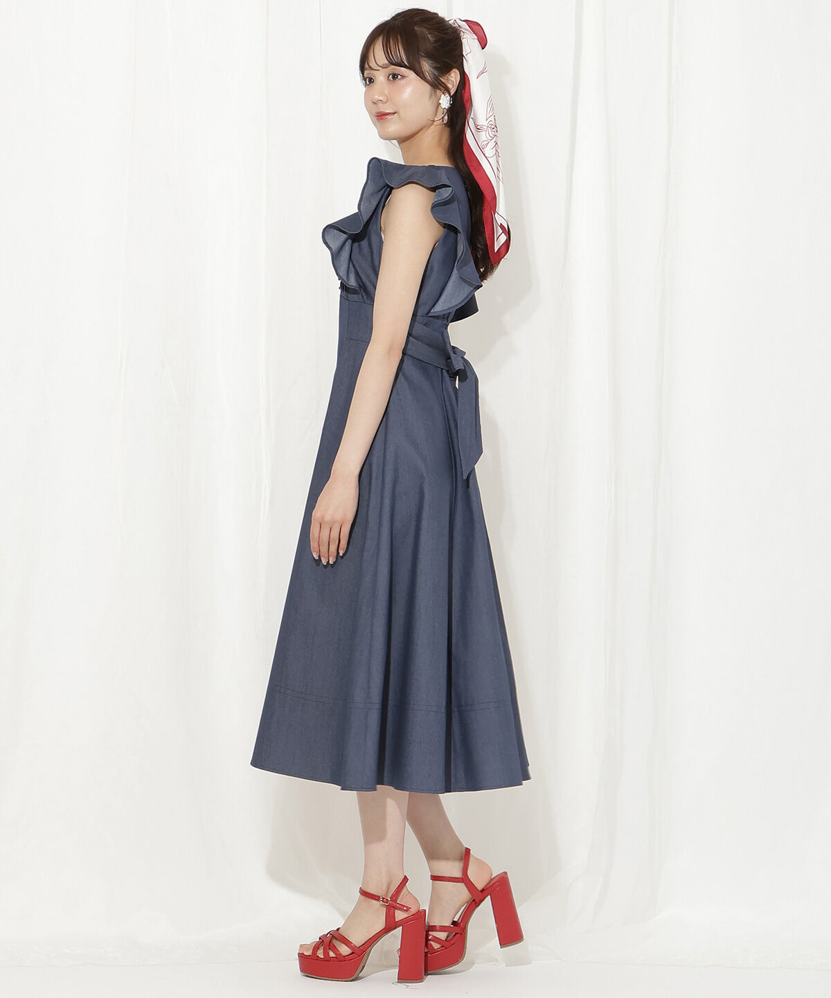 WILLSELECTION「バックリボンラッフルスリーブワンピース」|ワンピース|