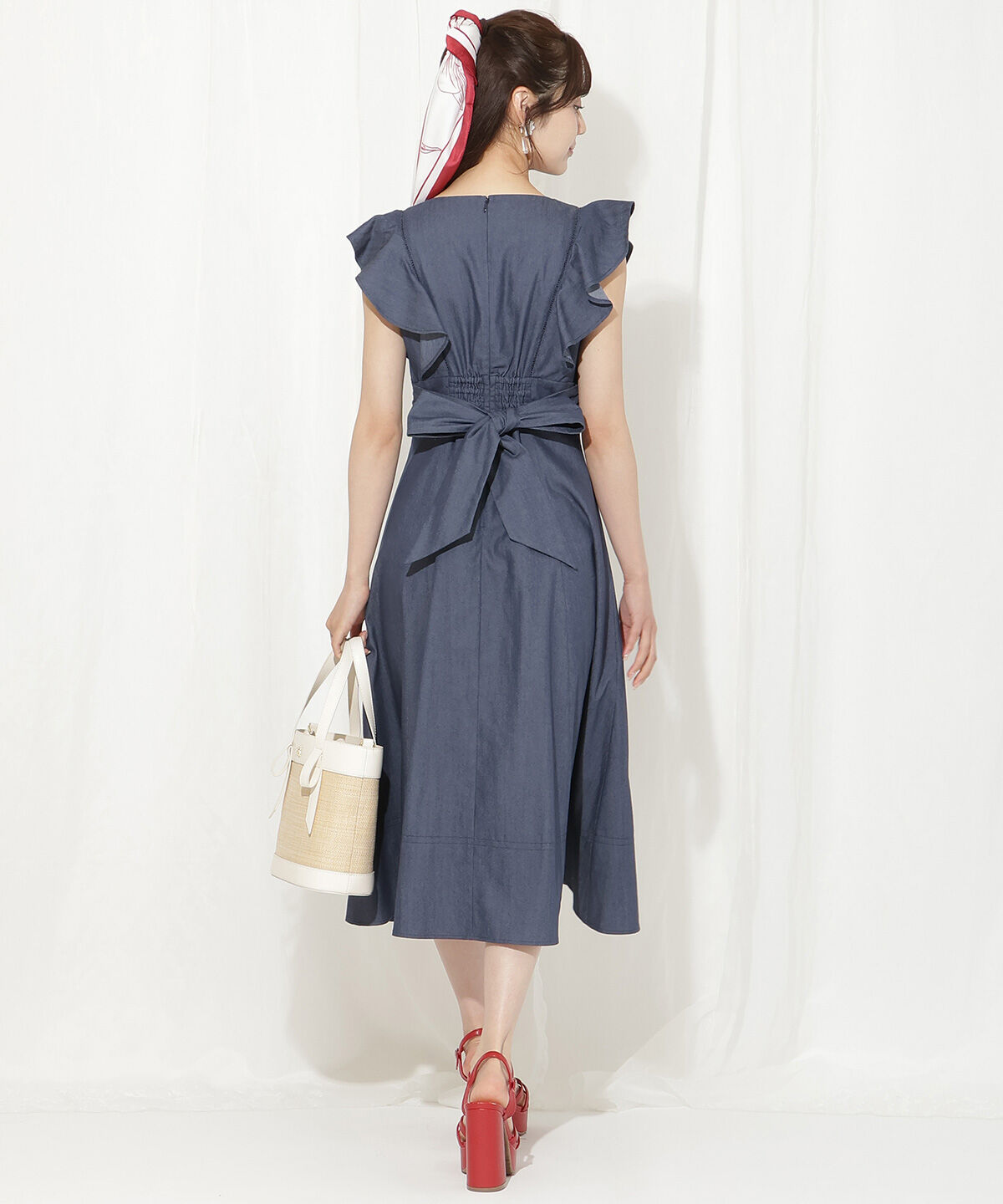 WILLSELECTION「バックリボンラッフルスリーブワンピース」|ワンピース|