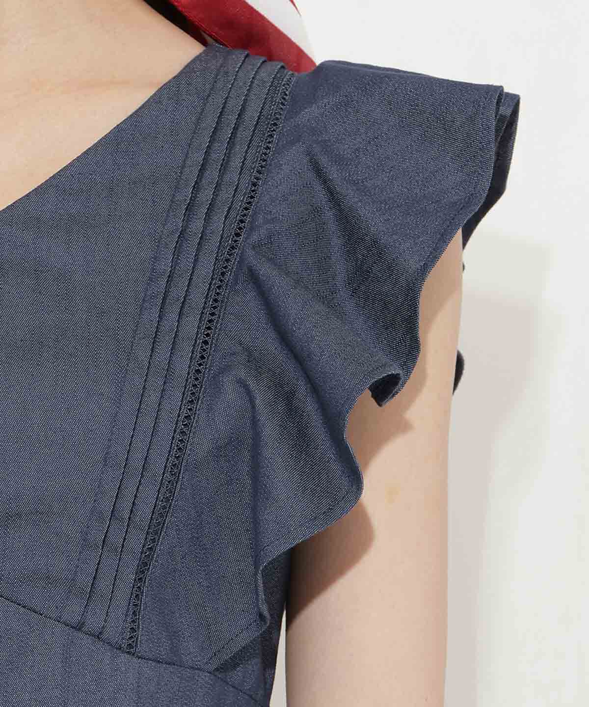 WILLSELECTION「バックリボンラッフルスリーブワンピース」|ワンピース|