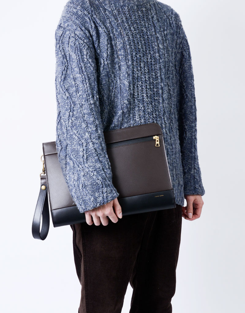 master-piece「Gloss クラッチバッグL」|ハンドバッグ|チョコ