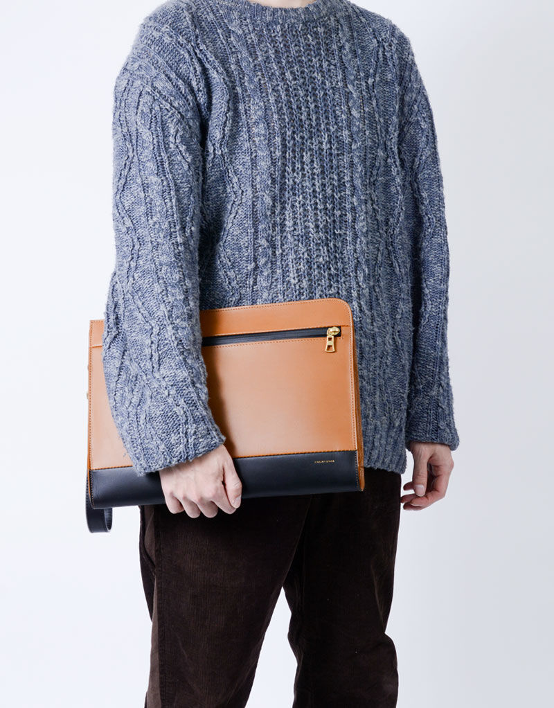 master-piece「Gloss クラッチバッグL」|ハンドバッグ|キャメ