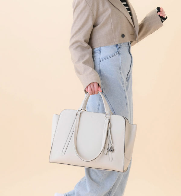 W&.Day/Night「W&.Day/Night マール ダブルハンドルトート A4サイズ 13.3インチPC収納 15302」|トートバッグ|アイボリー