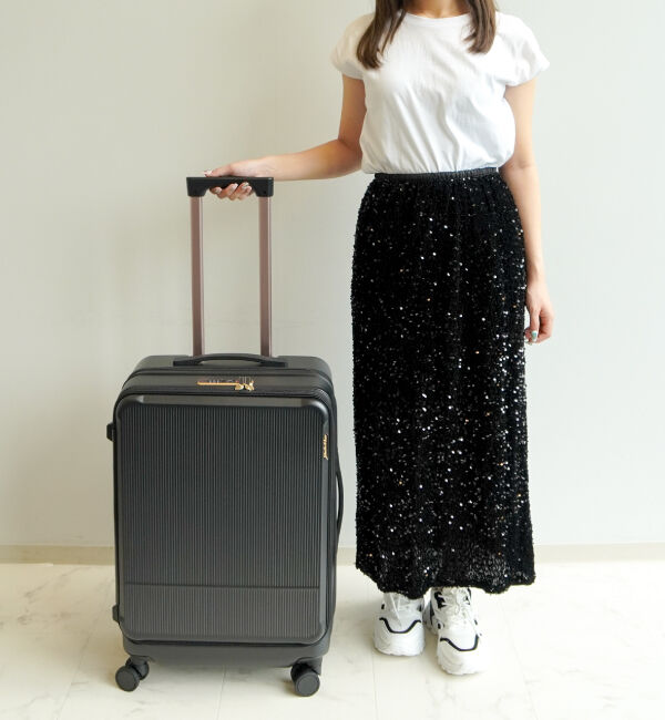 Jewelna Rose「Jewelna Rose エルダートローリー カップホルダー付 51/63リットル 05402」|キャリーケース|ブラック