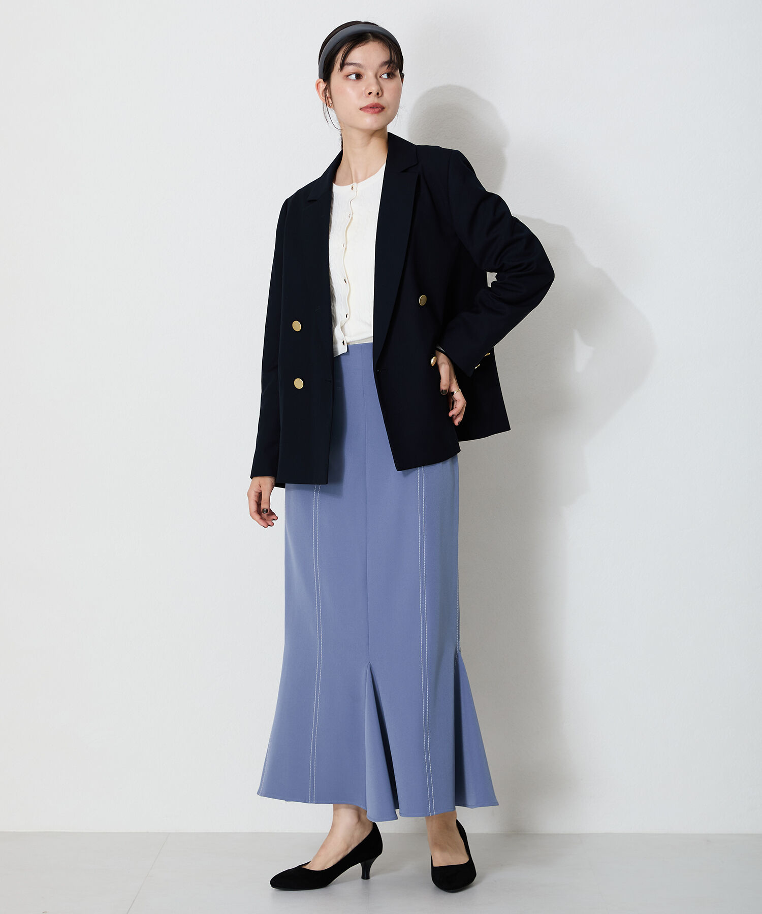 ORiental TRaffic「【WEB限定 / 累計9万足突破】 ミドルヒール パンプス /R-4008  ヒール5.5cm シンプル オフィス クッション」|パンプス|