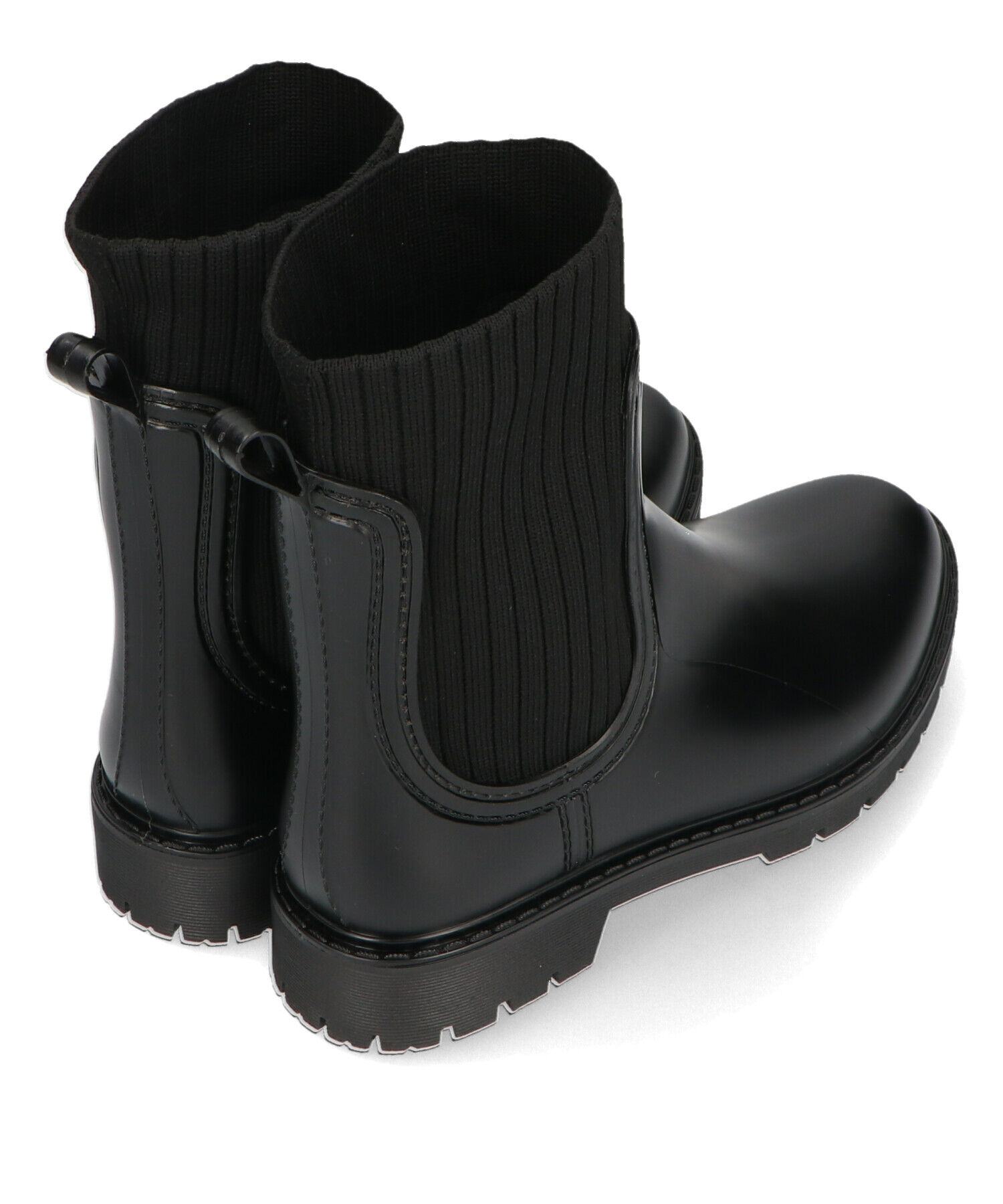 ORiental TRaffic「【防水】切替 ニット レインブーツ /R-0017 レインシューズ ニット 晴雨兼用 ゆったりサイズ」|ショートブーツ|