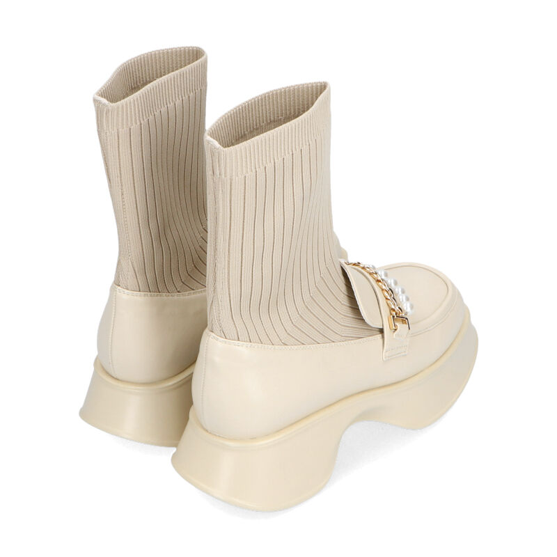 ORiental TRaffic「パールチェーン厚底ニットブーツ/31431」|ショートブーツ|