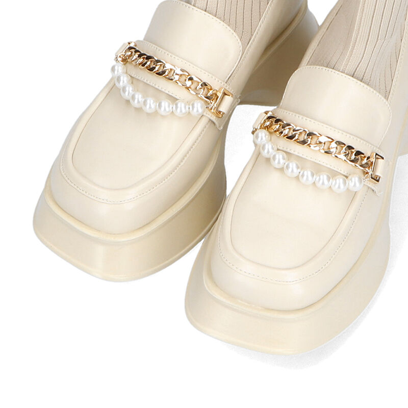 ORiental TRaffic「パールチェーン厚底ニットブーツ/31431」|ショートブーツ|