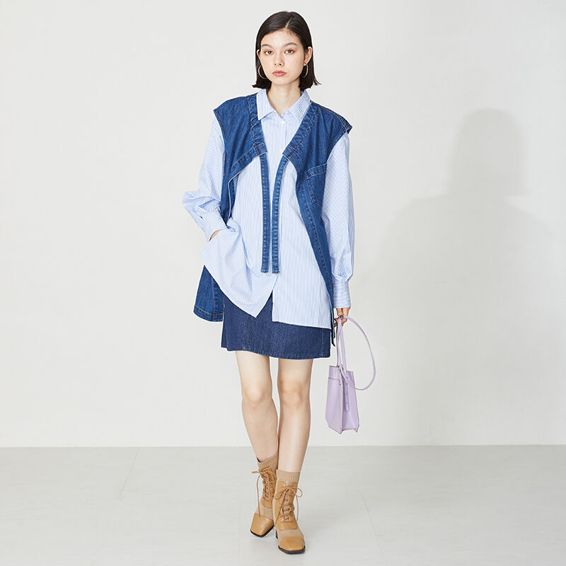 ORiental TRaffic「レースアップニットヒールブーツ/31433」|ショートブーツ|