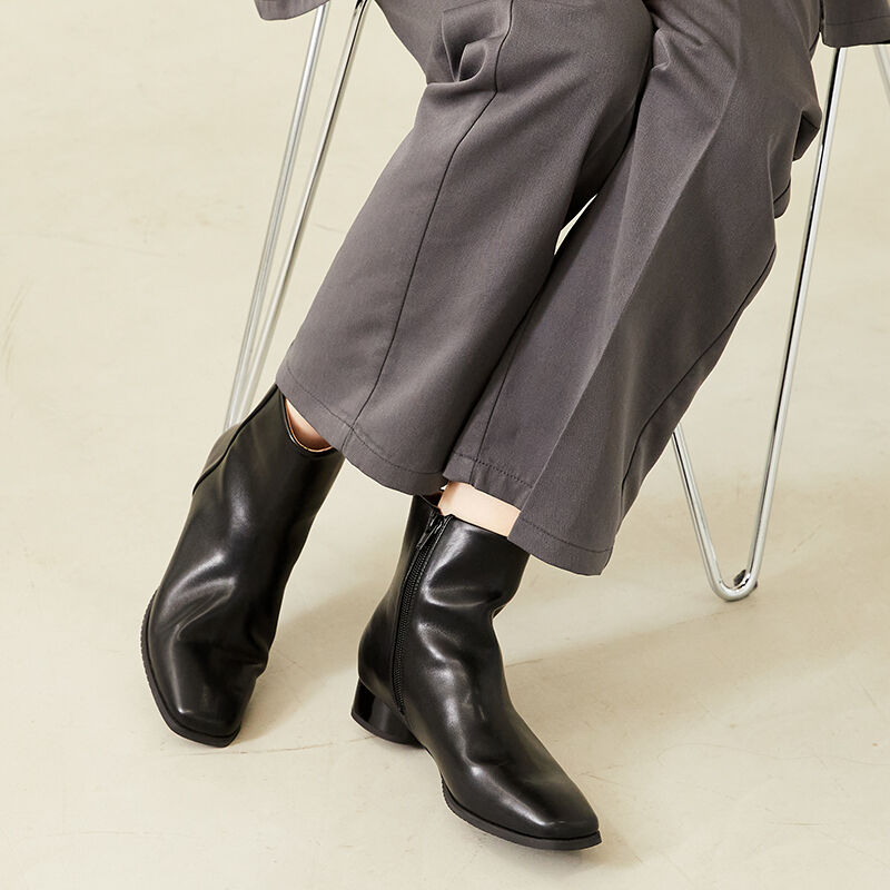 WA Oriental TRaffic「スクエアトゥラウンドヒールブーツ/32409」|ショートブーツ|BLACK